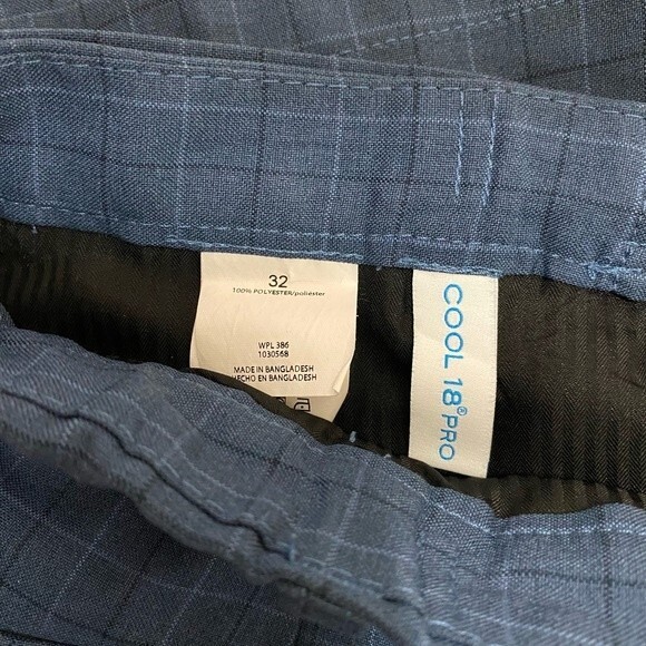 Haggar Cool 18 Pro Men’s Size 32 Expandable Waist Navy Plaid Performance Shorts - Picture 2 of 10